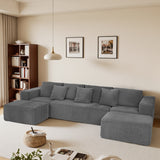 Modular U-Shaped Sectional Sofa With Reversible Design