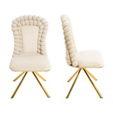 Upholstered Swivel Dining Chairs (Set of 2)