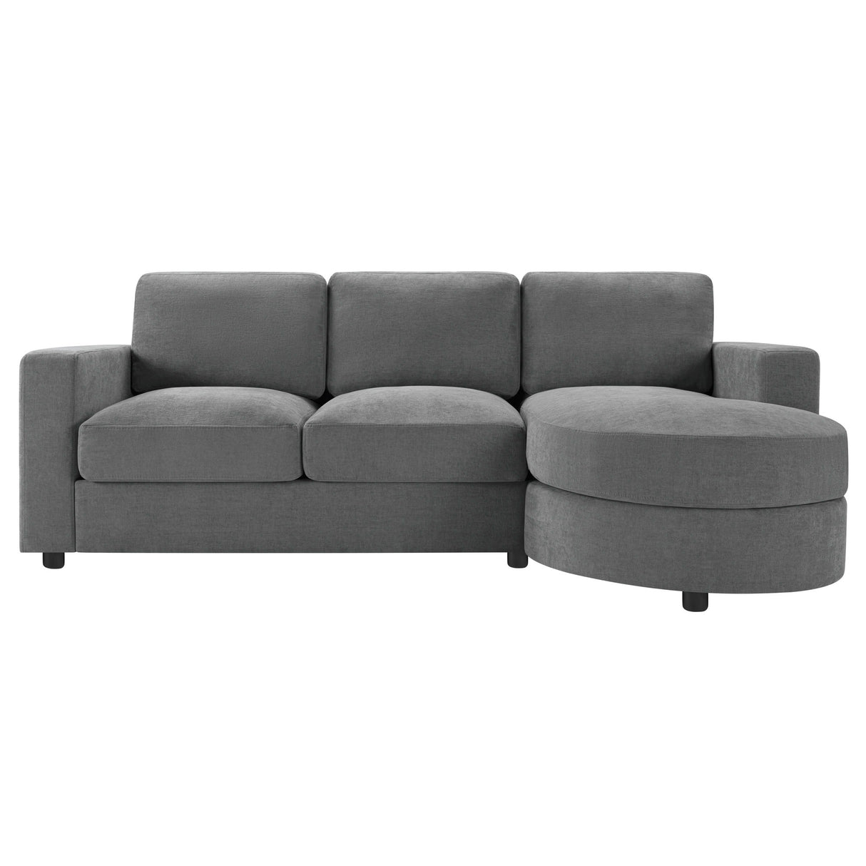 Modern L-Shaped Sectional Sofa With Curved Chaise, USB Ports, And Side Storage Pockets