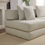 Modular L Shaped Floor Living Room Sofa Set With 6 Pillows