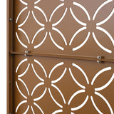 Freestanding Decorative Privacy Screen For Deck Balcony Patio, Metal Privacy - Brown