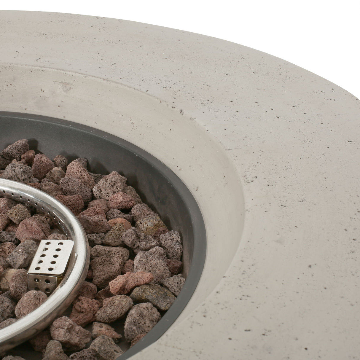 Modern Lightweight Concrete Outdoor Circular Fire Pit 50,000 Btu