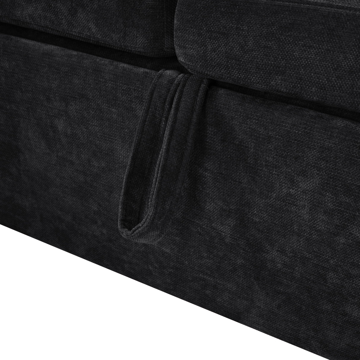 Modern L Shaped Sectional Sofa Bed With Hidden Storage Chenille Upholstery