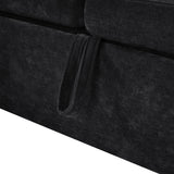 Modern L Shaped Sectional Sofa Bed With Hidden Storage Chenille Upholstery