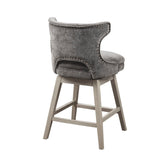 360 Degree Swivel Counter Stool With Silver Detailing