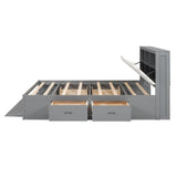 Platform Bed With Storage Headboard, Shoe Rack And 4 Drawers