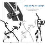 Exercise Bike Folding Stationary Bikes For Home With 16 Level Magnetic Resistance