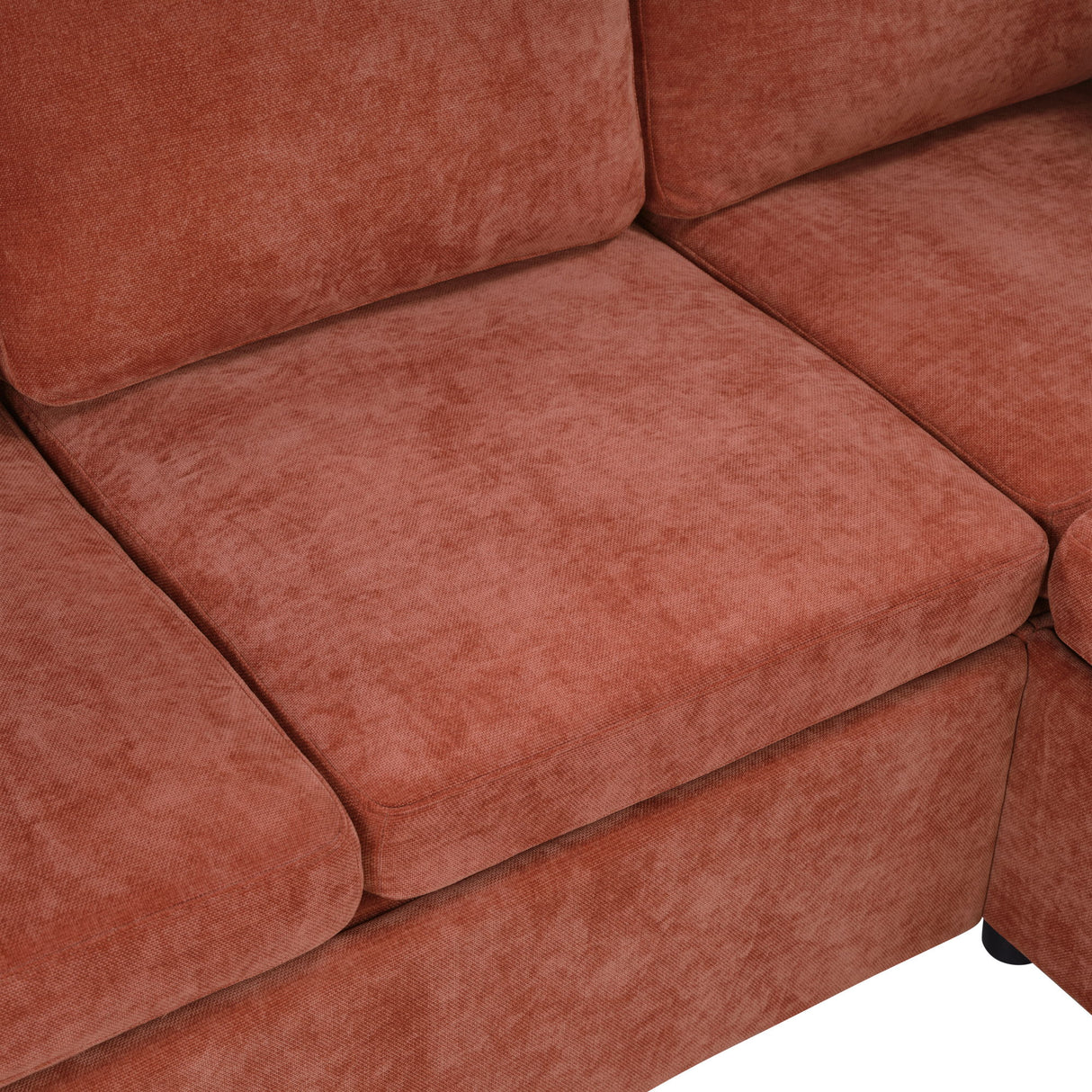 Modern L Shaped Sectional Sofa Bed With Hidden Storage Chenille Upholstery