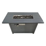 Sleek Outdoor Gas Fire Pit Table With Durable Construction And Lid - Gray
