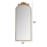 Vintage Arched Full Body Mirror, Wall Mounted For Living Room