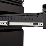 Contemporary Black 3 Drawer Mobile Filing Cabinet With Lock, Metal Office Storage For Legal / Letter Size