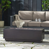 Modern Rectangular Iron Fire Pit 50,000 Btu