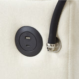 Modern Style Armchair Chaise Lounge Sofa Couch With Movable Storage Ottoman, USB Ports, Cup Holders, Phone Holder, Side Pockets