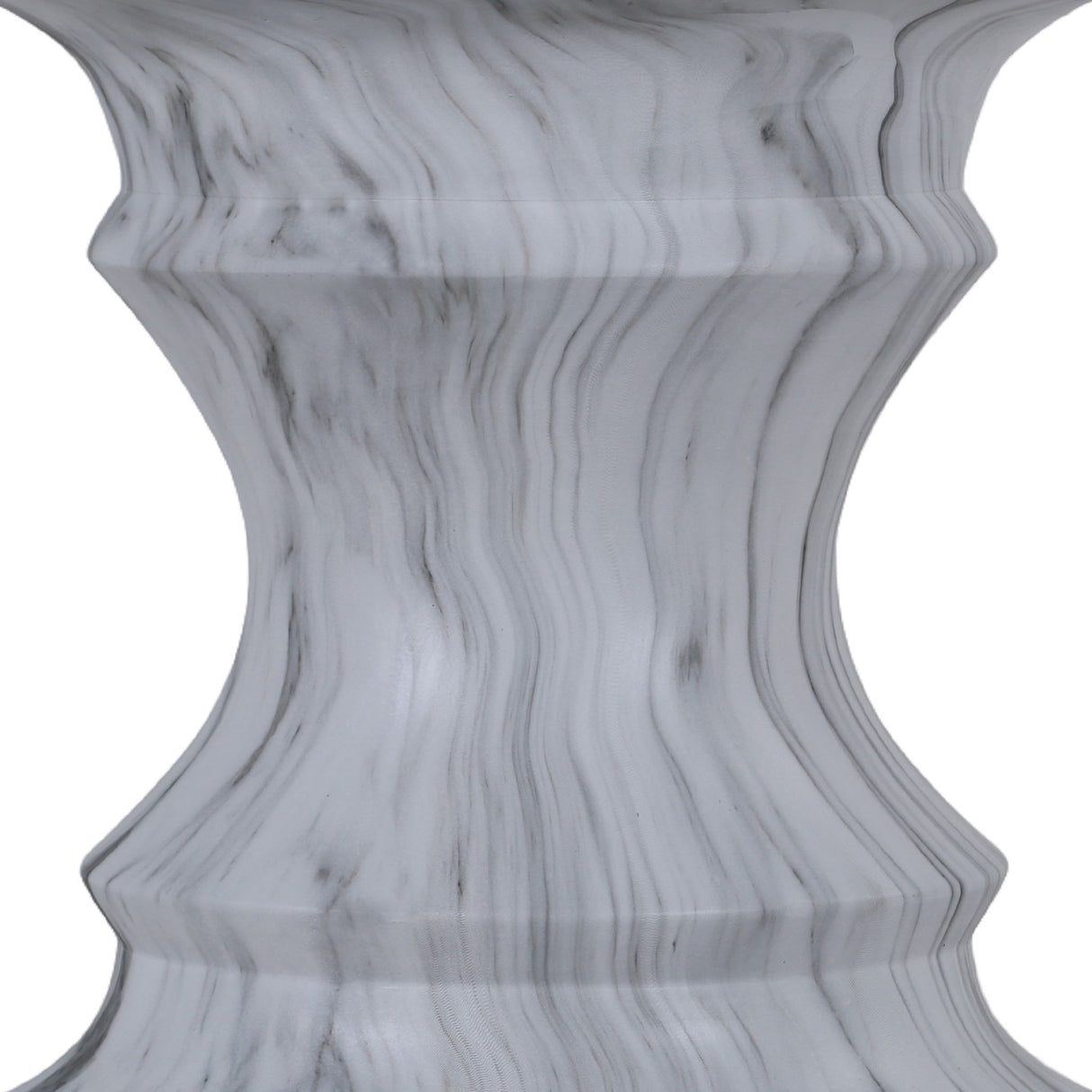 Geometric Round Outdoor End Table - Marble