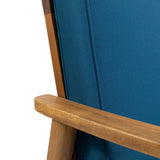 Outdoor Acacia Wood Loveseat Set With Coffee Table