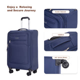 3 Piece Luggage Sets, Softshell Suitcase Spinner Wheels