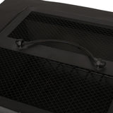 Outdoor Square Mgo Wood Burning Fire Pit - Dark Gray