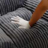 Giant Plush Bean Bag Chair With Armrests And Footstool