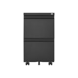 2 Drawer File Cabinet With Lock, Metal Under Desk Rolling Filing Cabinet Fits Letter / Legal / A4 Size For Home Office, Mobile Filing Cabinet