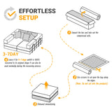 Modular L Shaped Floor Living Room Sofa Set With 6 Pillows