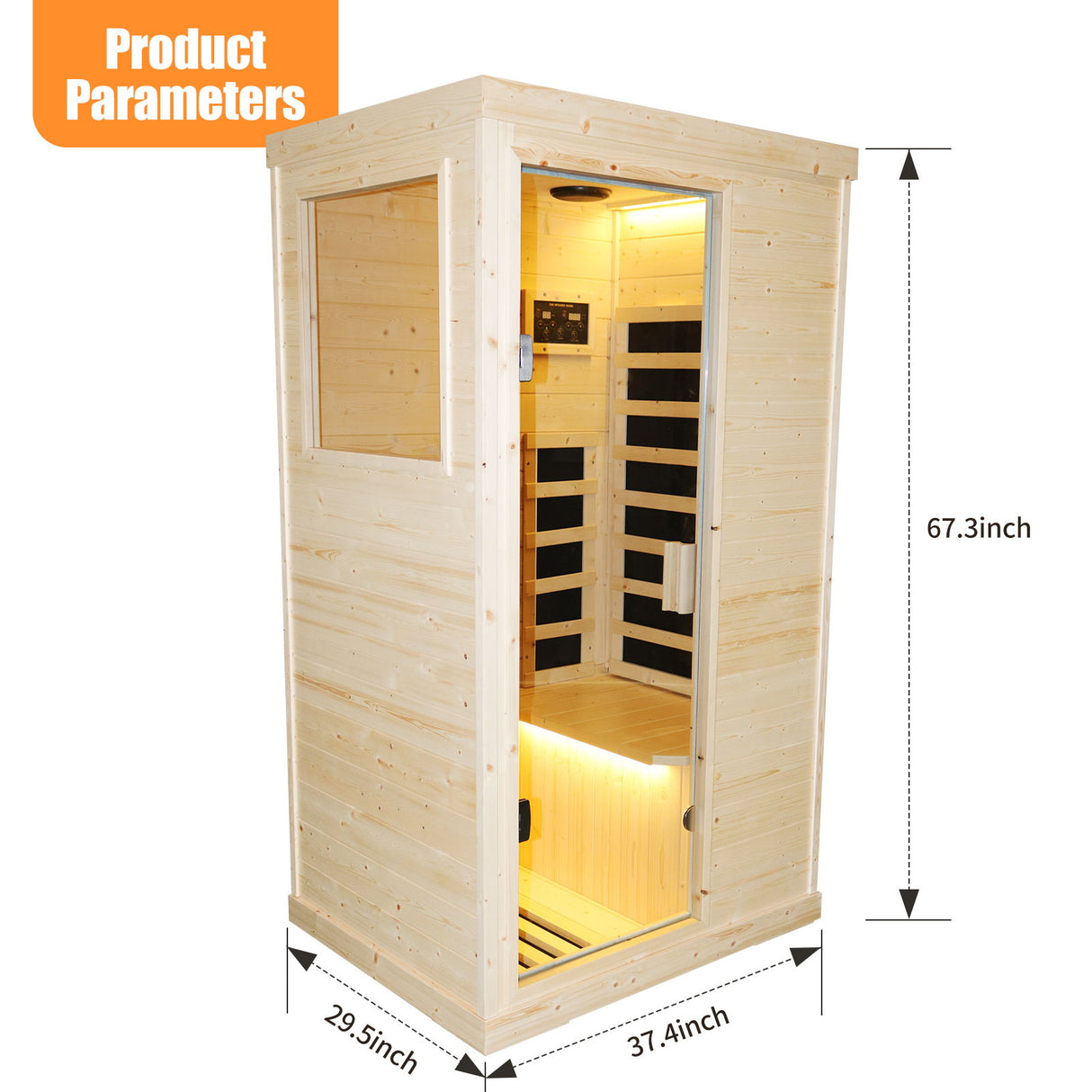Single Person Spruce Far Infrared Sauna Hair - Natural