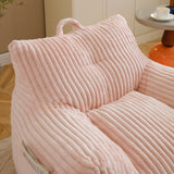 Giant Plush Bean Bag Chair With Armrests And Footstool