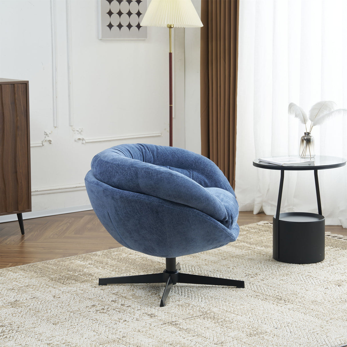 Modern Chenille Office Chair With 360 Degree Swivel
