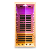 Low EMF, Wide Space Hemlock Double Doors Great Glass Luxury Indoor Far Infrared Sauna Room