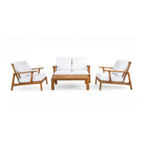 4 Piece Outdoor Sofa Set With Cushions And Coffee Table