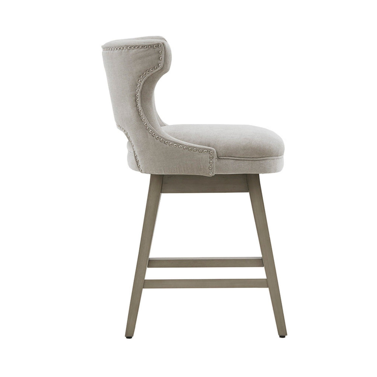 360 Degree Swivel Counter Stool With Silver Detailing