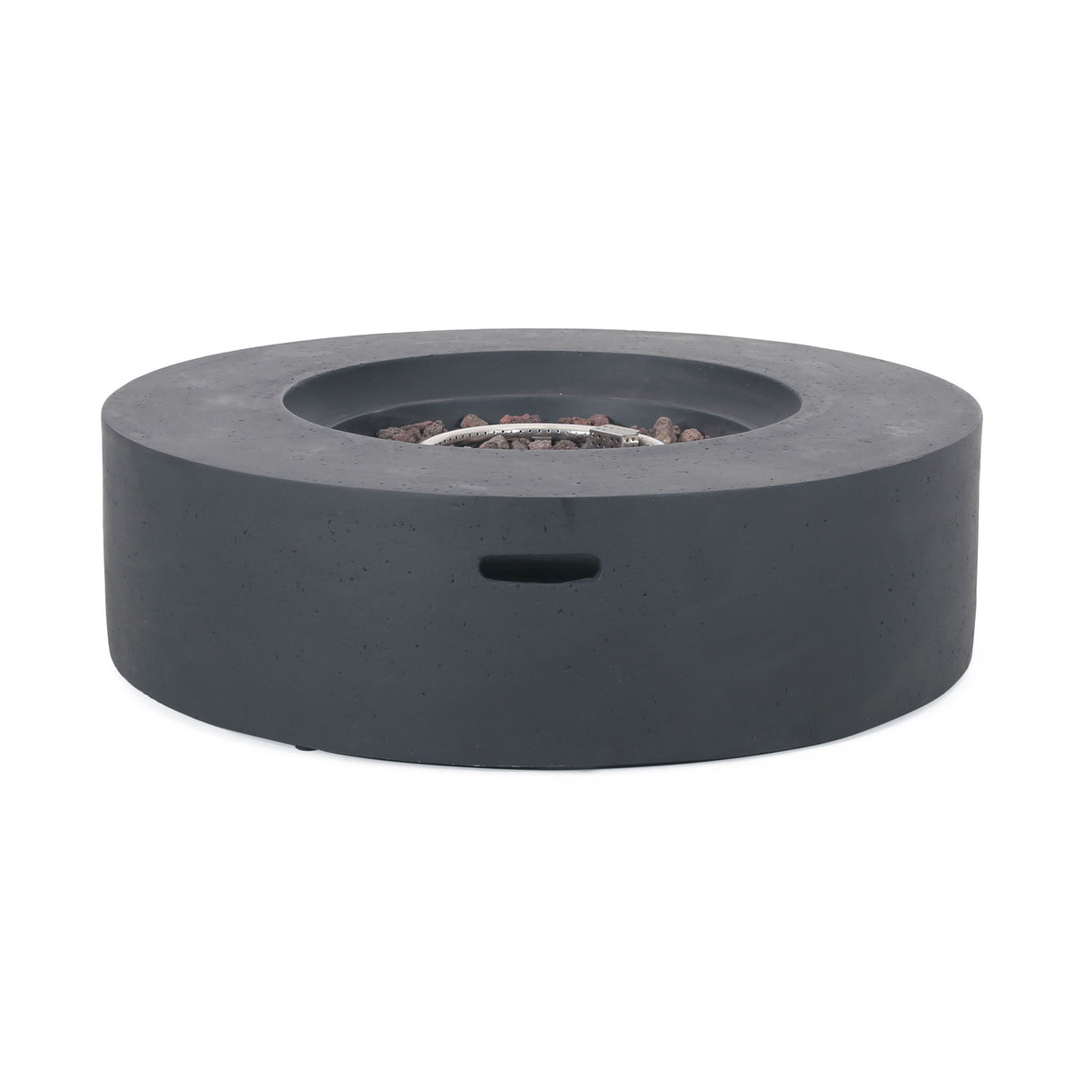 Modern Lightweight Concrete Outdoor Circular Fire Pit 50,000 Btu