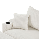 Modern Style Loveseat Sofa Sectional Sofa Couch With Storage Space, A Movable Ottoman, Two USB Ports, Two Cup Holders, A Phone Holder For Living Room
