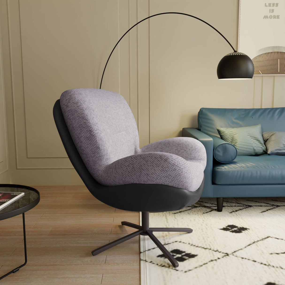 360° Swivel Office Chair, No Wheels