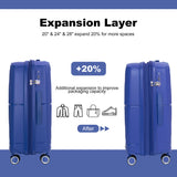 Expandable Hardshell Suitcase Double Spinner Wheels Luggage Sets