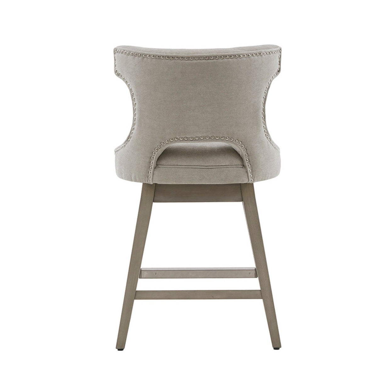 360 Degree Swivel Counter Stool With Silver Detailing