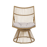 2 Piece Rattan Patio Set With Club Chair And Side Table - Beige / Light Brown