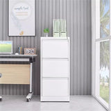 Durable Metal 3 Drawer File Cabinet With Lock For Office Storage