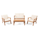 Avacyn - Outdoor Acacia Wood 4 Seater Chat Set With Cushions