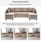 Sectional Sofa Bed With Pull Out Sleeper, USB Ports, Cup Holders