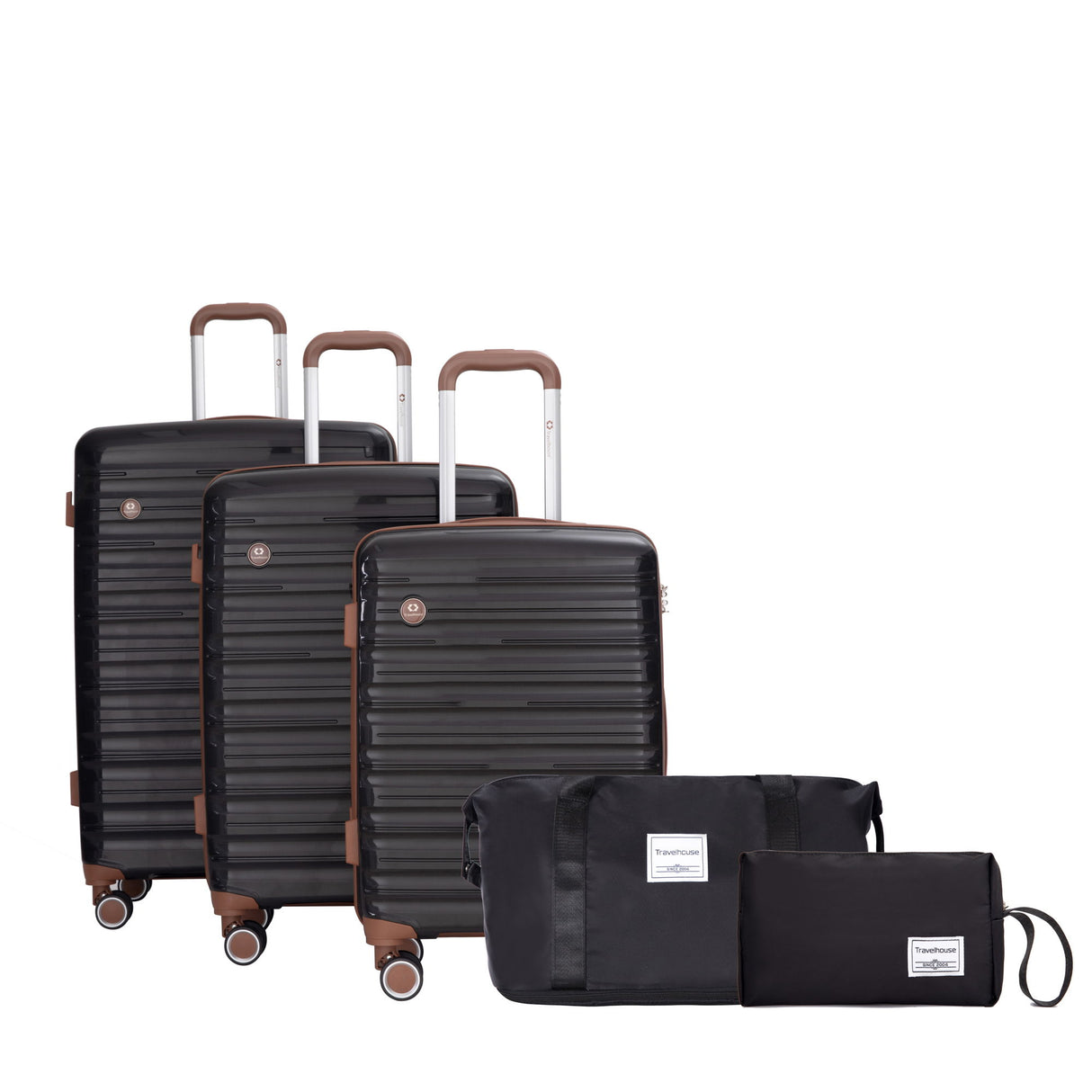 5 Piece Set Hardshell Carry On Luggage Set With Tsa Lock