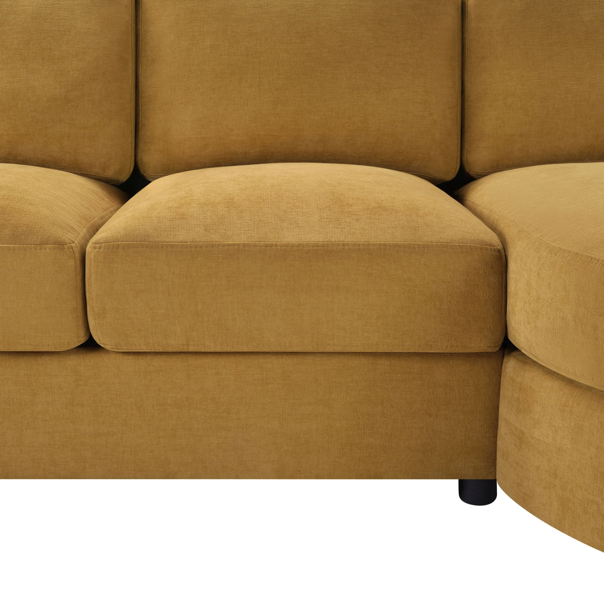 Modern L-Shaped Sectional Sofa With Curved Chaise, USB Ports, And Side Storage Pockets