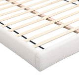 Queen Arched Bed With Small Table, Floor Standing Design - Beige