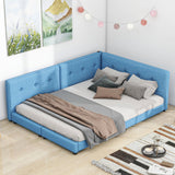 Modern Upholstered Platform Bed With USB Ports And LED Belt