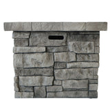 Outdoor Square Propane Fire Pit 40, 000 Btu - Gray