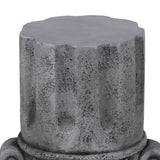 Outdoor End Table, Round Side Table For Patio And Garden - Antique Gray