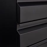 Contemporary Black 3 Drawer Mobile Filing Cabinet With Lock, Metal Office Storage For Legal / Letter Size