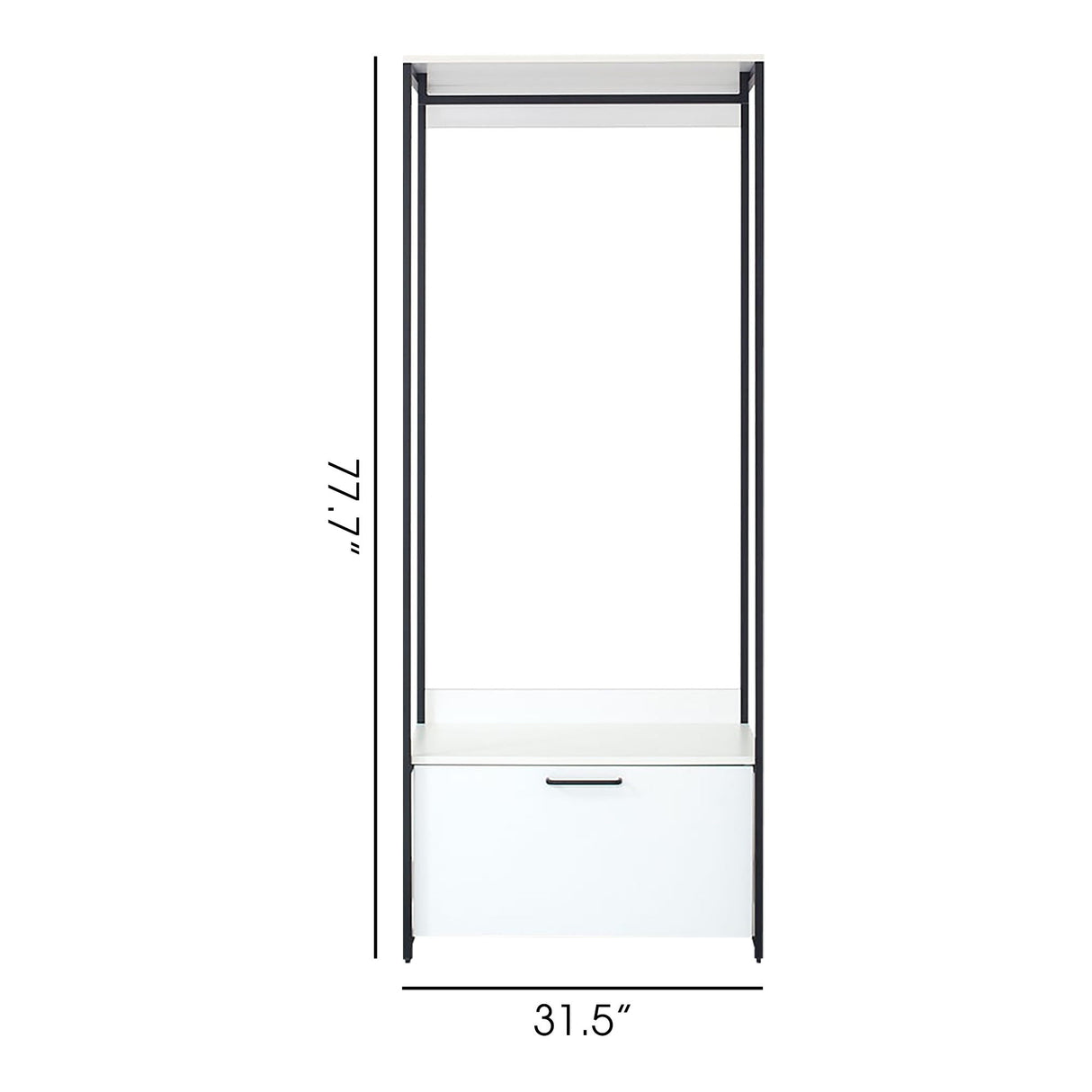 Fiona - Contemporary Wood And Metal Walk In Closet With Drawers