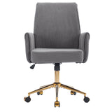 Ergonomic Mid-Back Office Chair With Striped Velvet Fabric