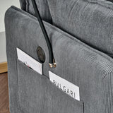 Comfy Corduroy Oversized Chaise Lounge Chair With Ottoman And Storage