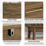 Freestanding Shoe Cabinet With 2 Flip Top Drawers For Entryway - Walnut